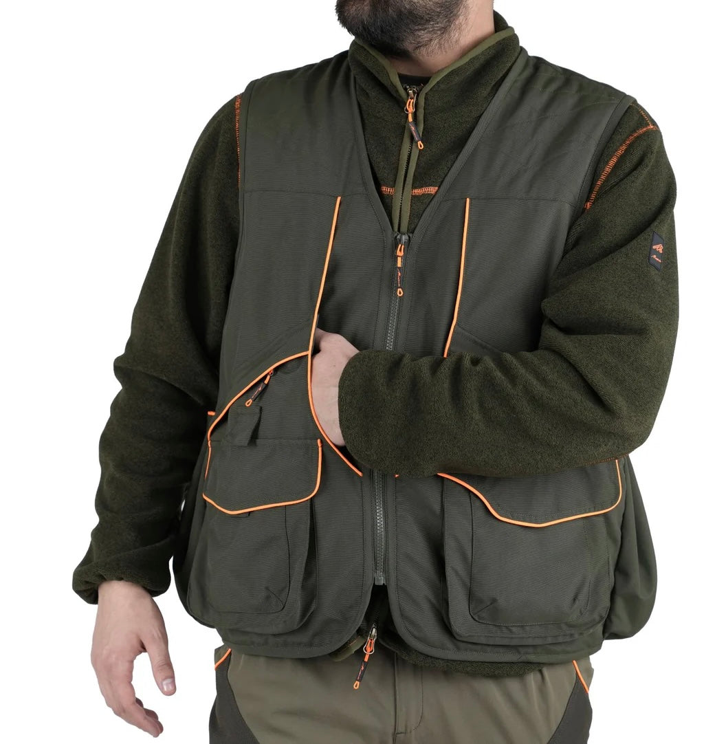 Gilet Masseria Da Caccia 14 Verde/Arancio Fluo Masseria