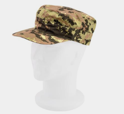 Military Bdu Cap 65% Cotton - 35% Poly Rip-Stop Italian Vegetato