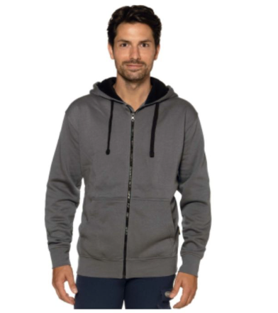 Sudadera de polialgodón con cremallera larga gris/negra