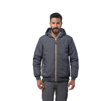 Chaqueta de nailon gris oscuro