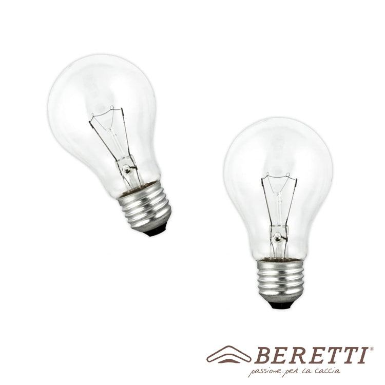 Kit 2 Pezzi - LAMPADA A INCANDESCENZA TRASPARENTE E27 Beretti